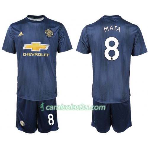 Camisolas de Futebol Manchester United MATA 8 Criança Equipamento 3ª 2018/19 Manga Curta Camisolas de Futebol Manchester United MATA 8 Criança Equipamento 3ª 2018/19 Manga Curta